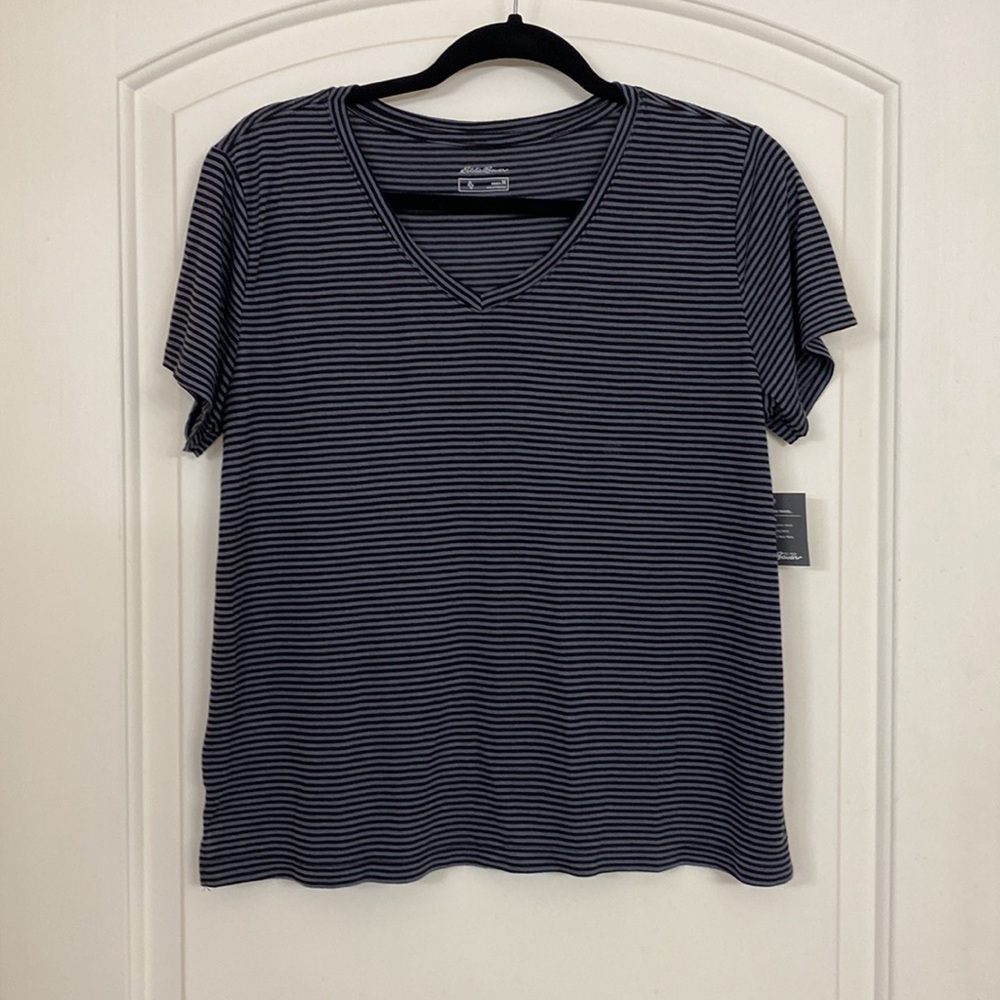 NWT Eddie Bauer Short Sleeved Striped Top, Size M